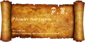 Pázmán Marianna névjegykártya